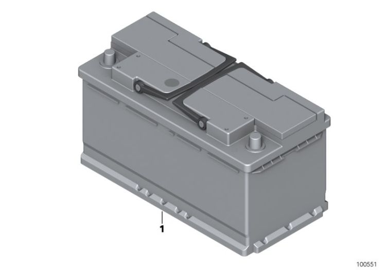 Original BMW EFB-Batterie 80AH, Nr. 01 in der Abbildung