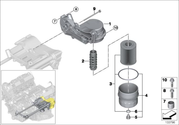 Original BMW Satz Ölfiltereinsatz (11427542021)