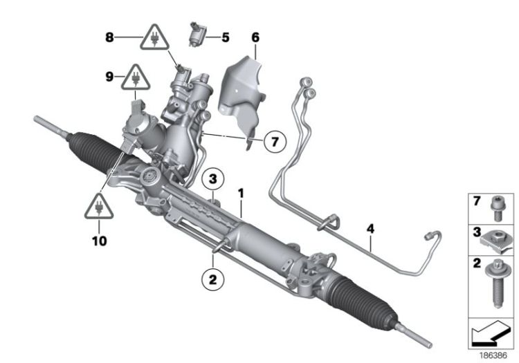 32106799714 Set pipe Steering Hydraulic power steering BMW 7er G11 32106788655 F07 F10 F11 F12 F13 F04 >186386<, Juego tuberia