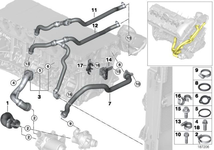 Original BMW Schraube Aussentorx M6X16-ZNNIV SI (07129902813)