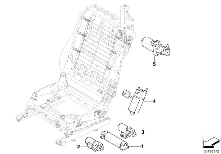 Engine, backrest adjustment, Number 04 in the illustration
