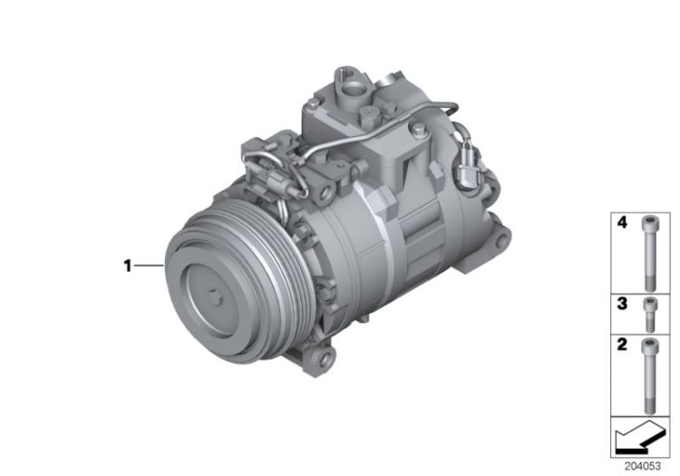 Klimakompressor mit Magnetkupplung d`origine BMW R134A (64509154072)