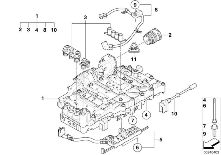 kit de réparation module mécatronique, numéro 01 dans l'illustration