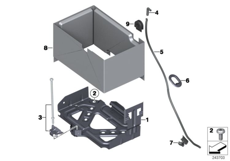 Batteriehalter, Nummer 03 in der Abbildung