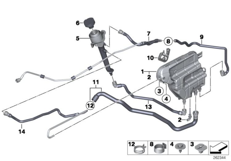 17122284284 Vent pipe Radiator Cooling system coolant hoses BMW 7er F04 F07 F12 F13 F06 F02N >262344<, Condotto di disaerazione