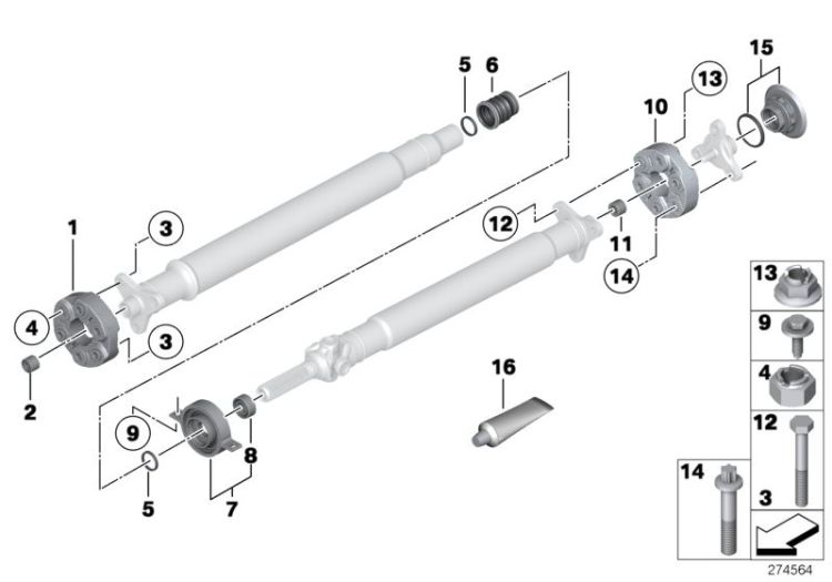 Mittellager Aluminium, Nummer 07 in der Abbildung