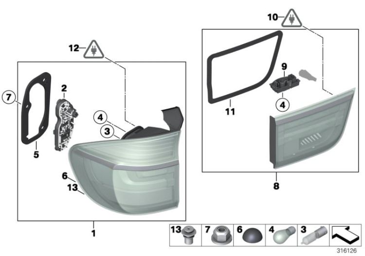 Porte-lampe feu arr. panneau latéral dr., numéro 02 dans l'illustration