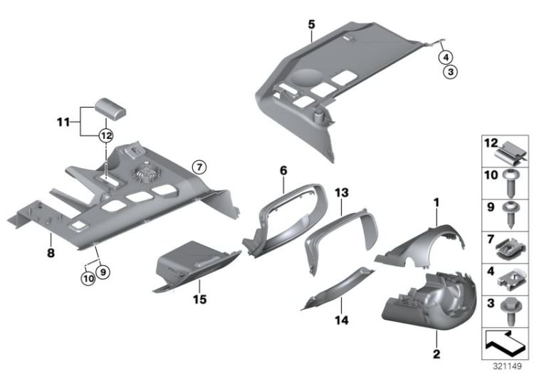 Folding box, driver`s side, Number 15 in the illustration