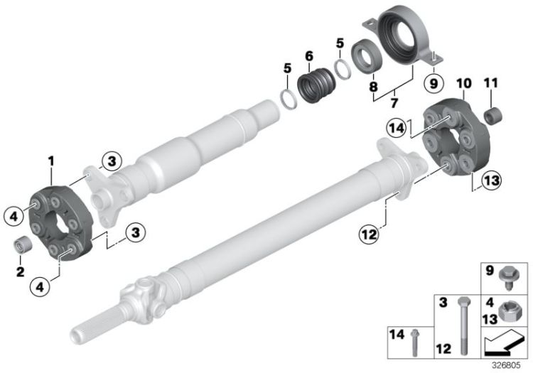 Mittellager Aluminium, Nummer 07 in der Abbildung