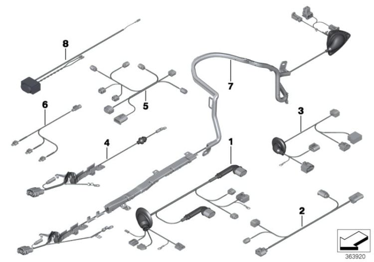 Cable set, Electric Power Steering, Number 07 in the illustration