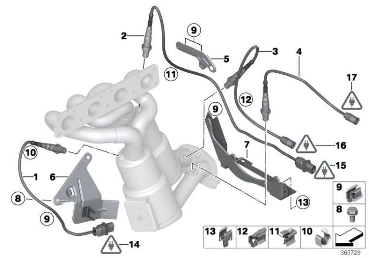 Original BMW Lambda-Monitorsonde L= 470mm (11787545243)