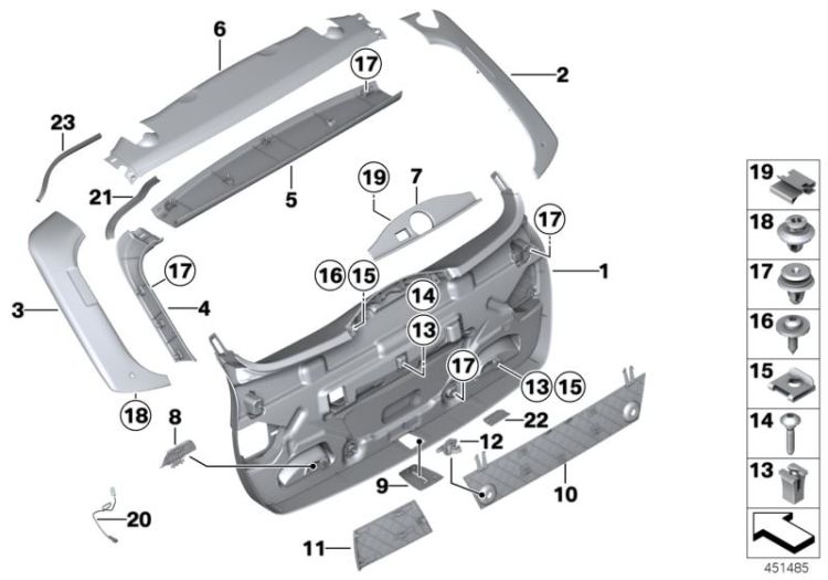 Abdeckung Wischermotor, Nummer 07 in der Abbildung