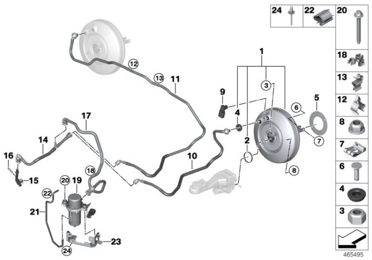 34336851289 Vacuum pump Brakes Brake servo unit Mini Paceman Paceman  F45 Countryman  BMW i8  >465495<, Bomba de depresion