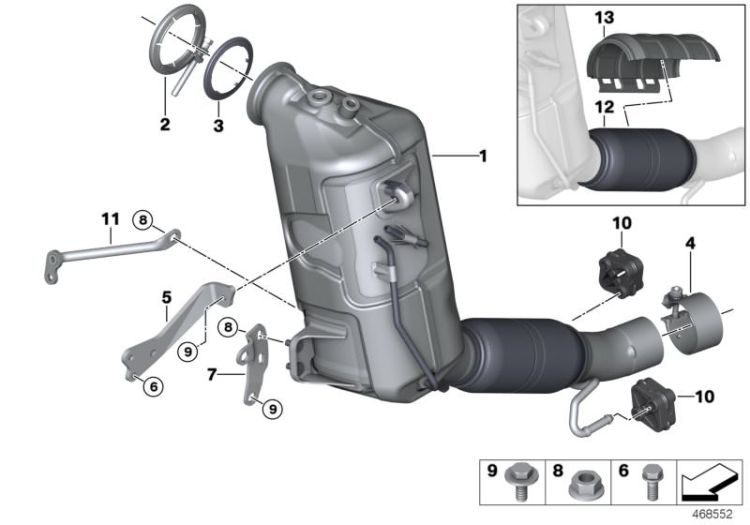 RP Dieselpartikelfilter, Number 01 in the illustration