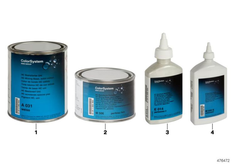 51910433043 HC mixed paint Feuerrot Aux materials&opertng fluids ColorSystem Paint  basiccolours f paintmixingsystem  >476472<, HC pintura mixta feuerrot