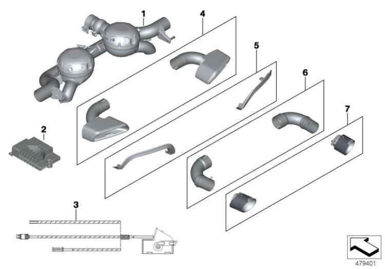 Kabelbaum Active Sound Design, Nummer 03 in der Abbildung