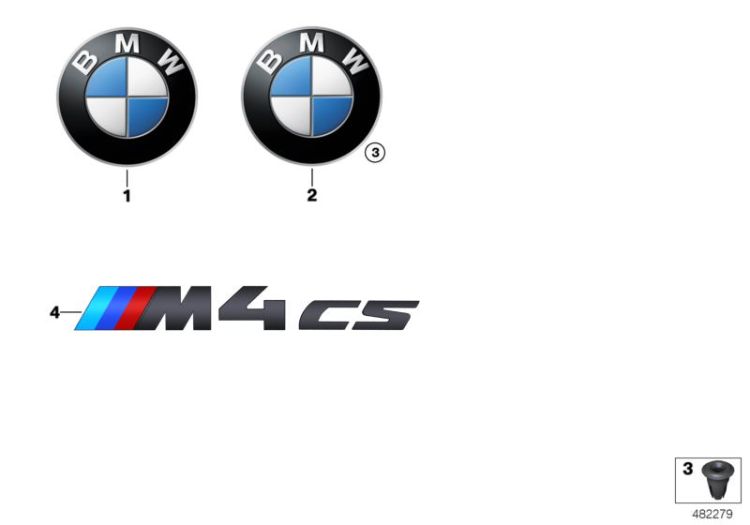 Schriftzug M4 CS Original BMW 51148074559 
