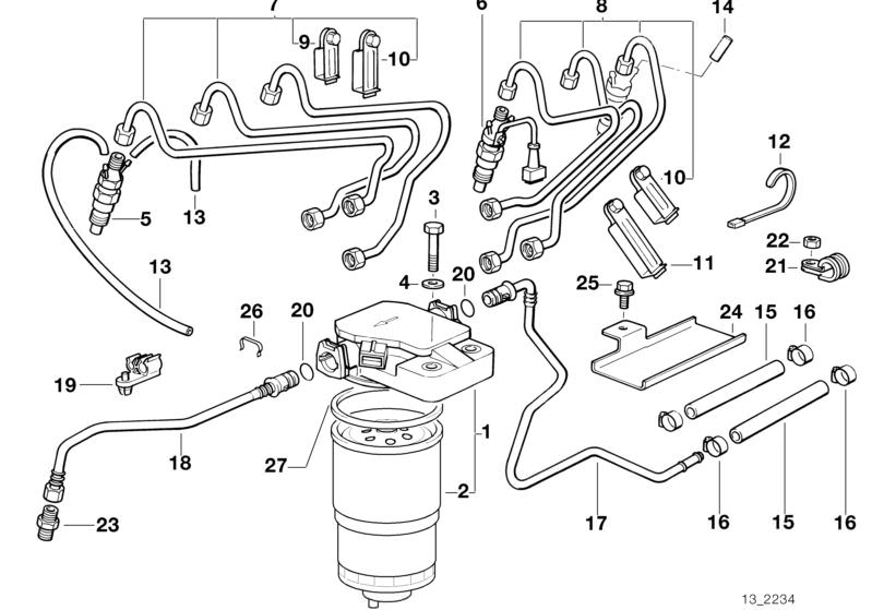 Conduite d`alimentation de carburant d`origine BMW (13532244238 ...