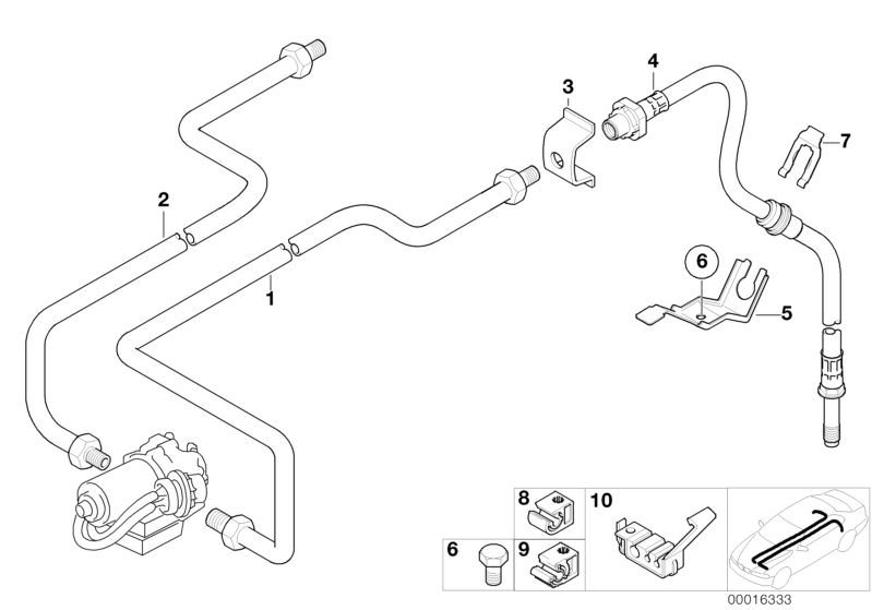 Original BMW Haltefeder Bremsschlauch 5er E12