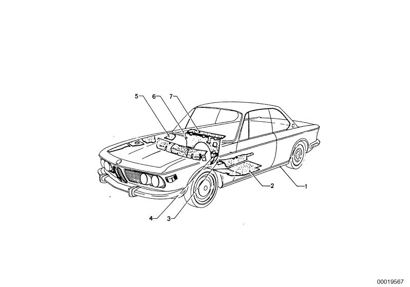 Schallisolierung Motorraum BMW E9