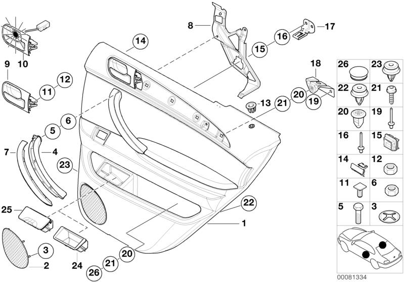 Original BMW Türverkleidung hinten links X5 E70 GRAU