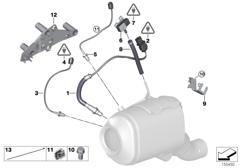 Hohe Qualität Abgas Druck Sensor Differenzdruck sensor Für BMW E82 F20 3  Serie E90 F30 X3 X5 OEM 13627805152