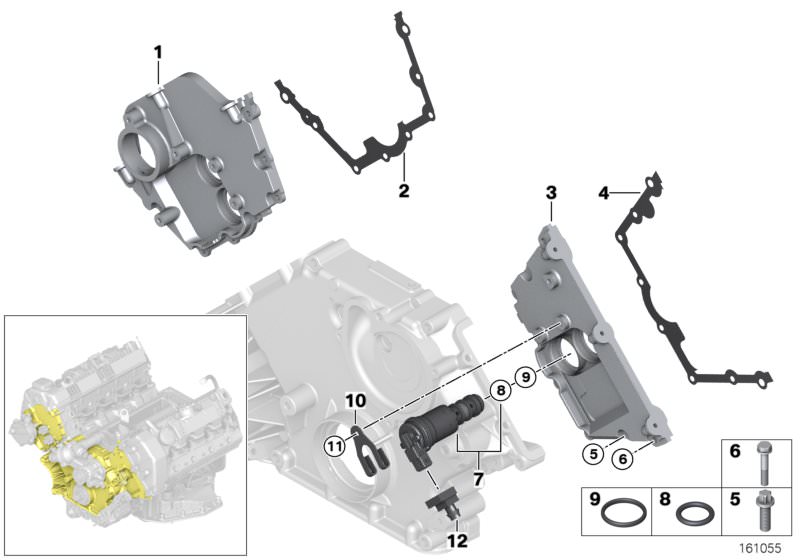 For BMW E53 E60 E63 Pass Right Upper Engine Timing Chain Case Gasket Genuine 