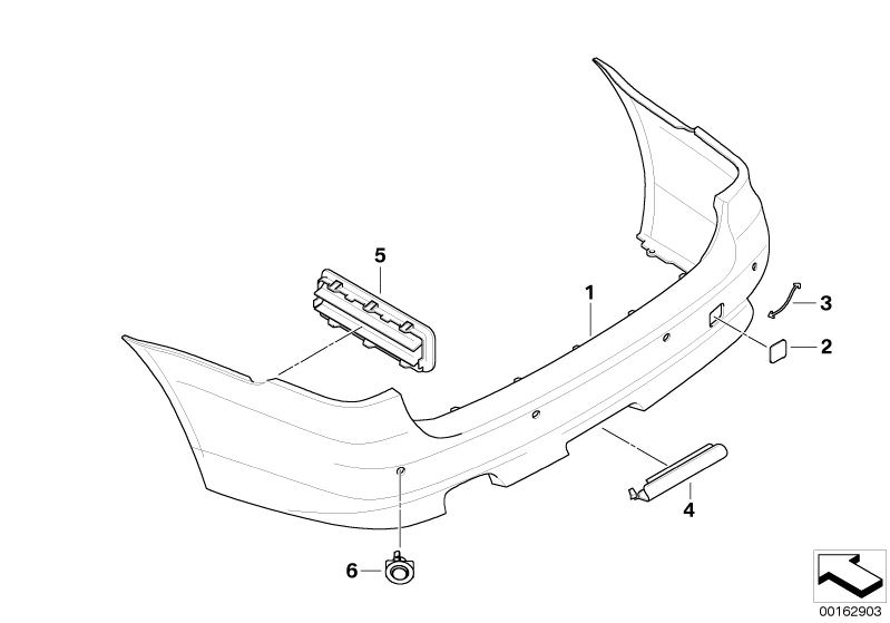 Original BMW Mount for PDC sensor, rear PDC (51127178177)