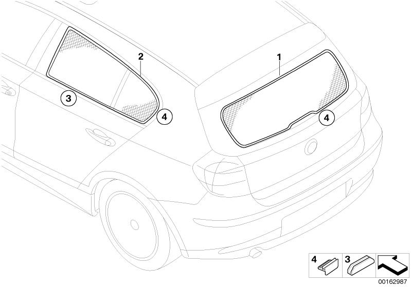 BMW X1: Sonnenschutz, Seitenscheiben, Front & Heck