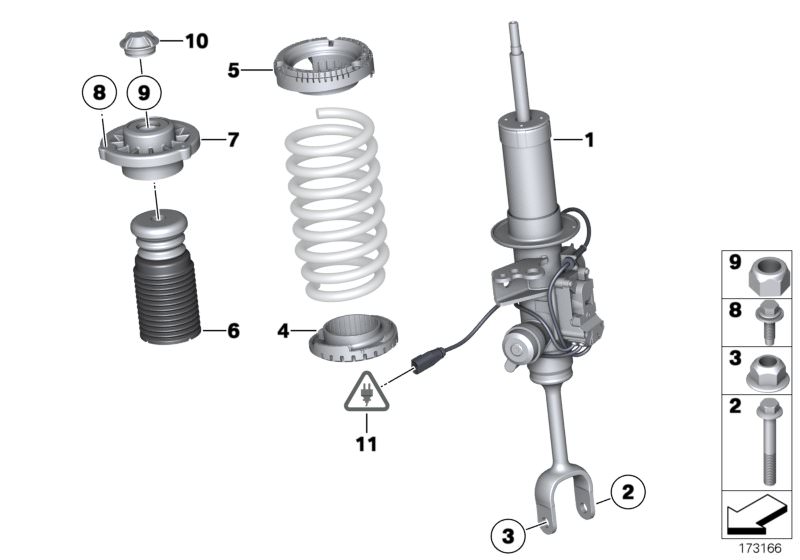 ORIGINAL BMW F06 M6 Shock Absorber Spring strut front left 2284845 - Części  BMW i MINI Sklep Alpincars Online