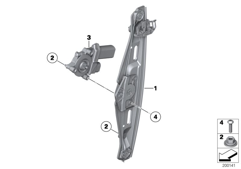 Original BMW Fensterheber elektrisch hinten rechts (51352990388)