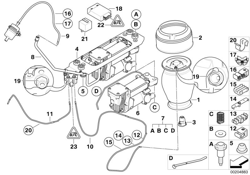 BMW 5er F07/F11 Luftfederung Kompressor / Luftversorgungsanlage