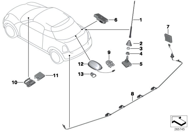 Antenne DAB d`origine BMW (65203456421)