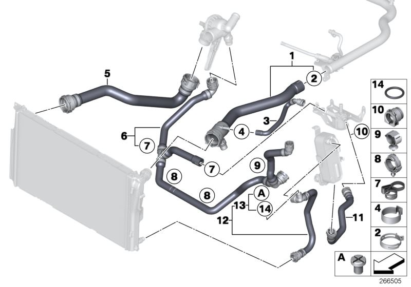 17128616914 1 Stück Motor kühlmittel Kühler Wassers ch lauch leitung für  BMW 4er F36 Autoteile Autozubehör