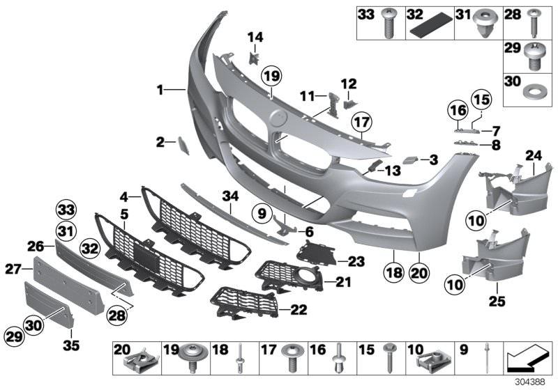 Kit réparation support pare-chocs avant d`origine BMW M (51118060120)