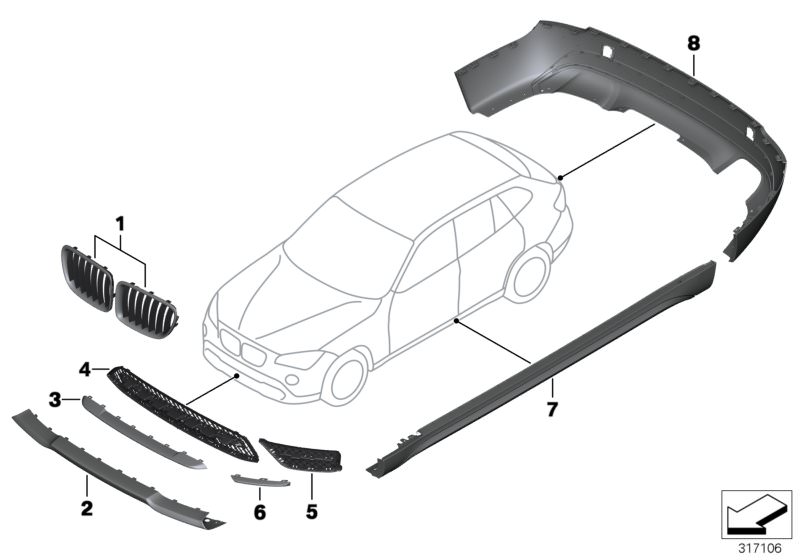 4-teiliges hochwertiges Stoßdämpfer-Kit vorne hinten für BMW x1