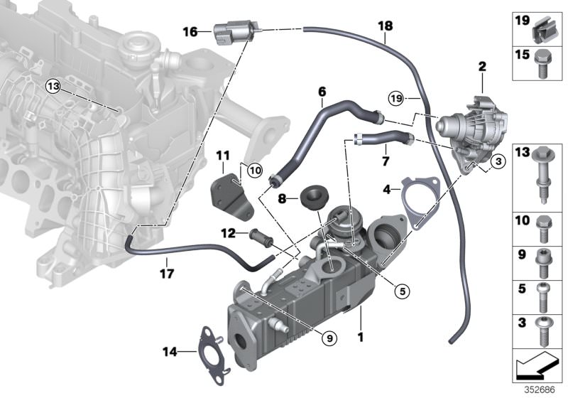 Umlenkrolle für Zubehör für BMW 1er E81-E82-E87-E88 116d bis 123d