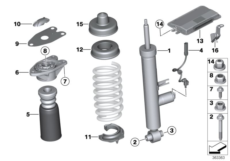 BMW E81 E90 F20 F30 Stoßdämpfer Federn Hinten Rear Shock Absorber Spring  6764419 - Części BMW i MINI Sklep Alpincars Online