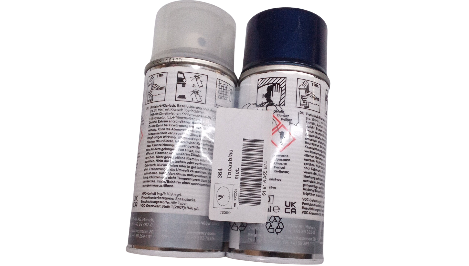 Original BMW Paint spray set, Topasblau met. 2X150ML 364