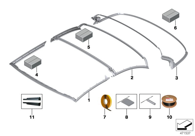 Original BMW Butylschnur 4er F36 Durchmesser = 4MM, Länge = 10M