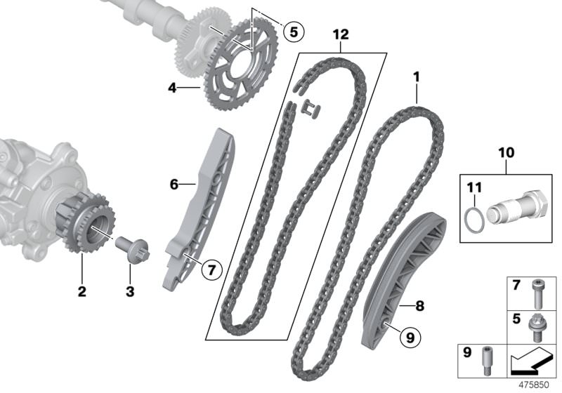 Kit réparation chaîne de distribution d`origine BMW (11318578943)