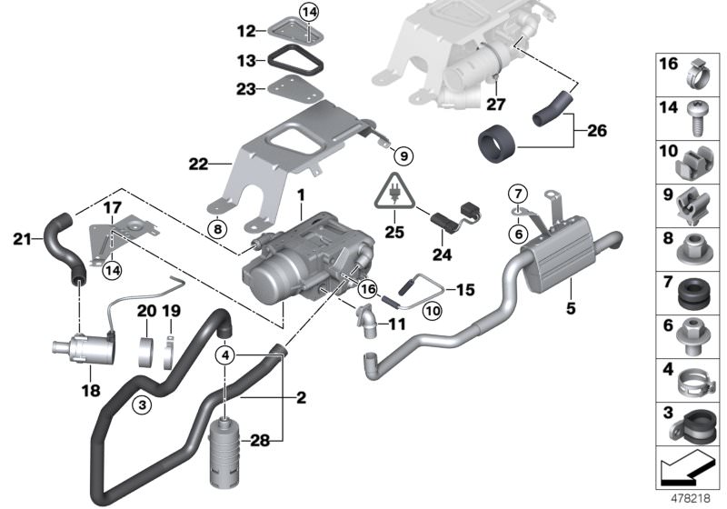 BMW X5 E70-X5 F15-X6 E71 F86 heater valve with bracket NEW GENUINE