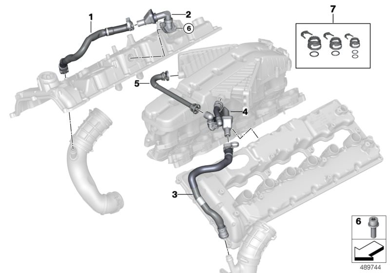 Original BMW Kurbelgehäuseentlüftungsventil X1 E84 ZYL. 1-6