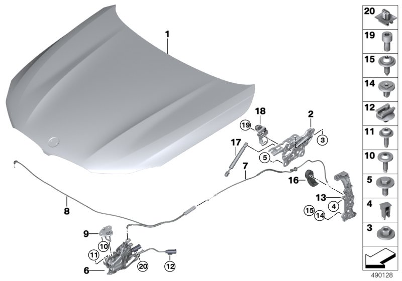 Karosserie / Verglasung, Gasfeder, Gasfeder Heckklappe (Heckklappendämpfer)  für BMW X2 (F39)