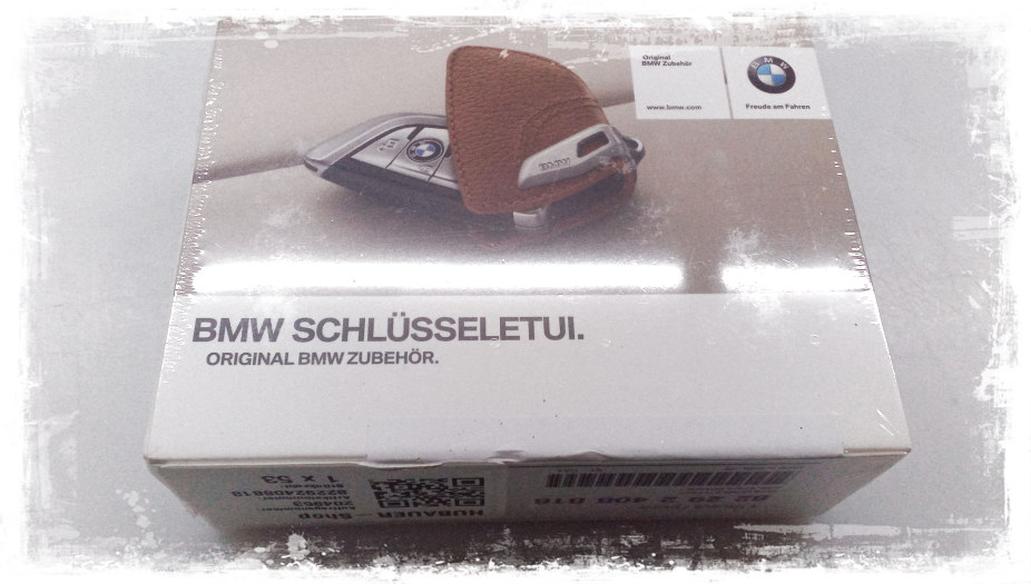 Original BMW Schlüsseletui mit Edelstahlspange sattelbraun