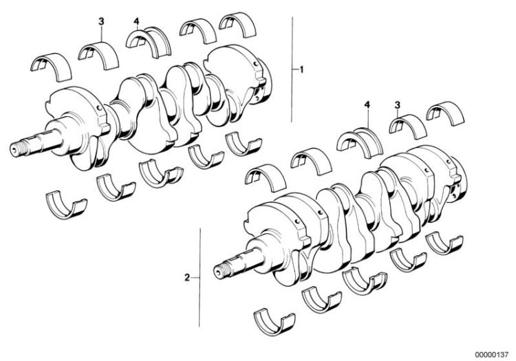 Crankshaft with bearing shells ->47151110269