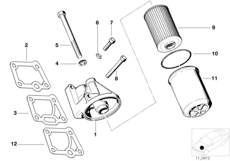 Lubrication system-Oil filter ->