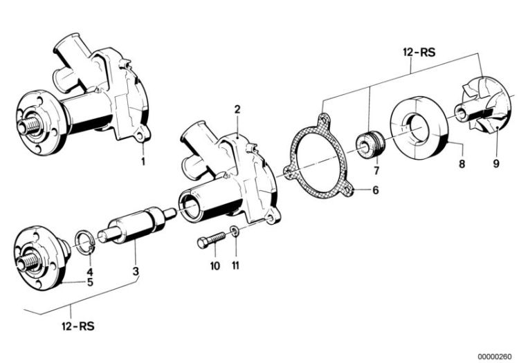 Cooling system-water pump ->47151110572