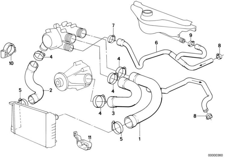 Cooling System Water Hoses ->47338114606