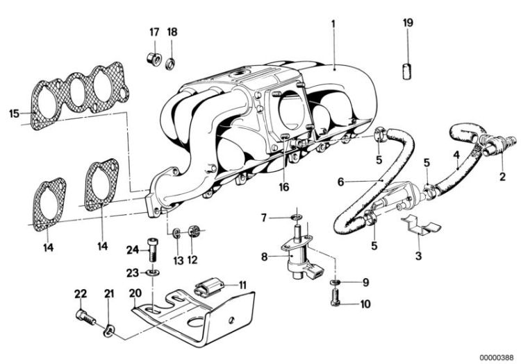 11611278243 Holder Engine Intake manifold BMW 3er E30 E21 >388<, Supporto